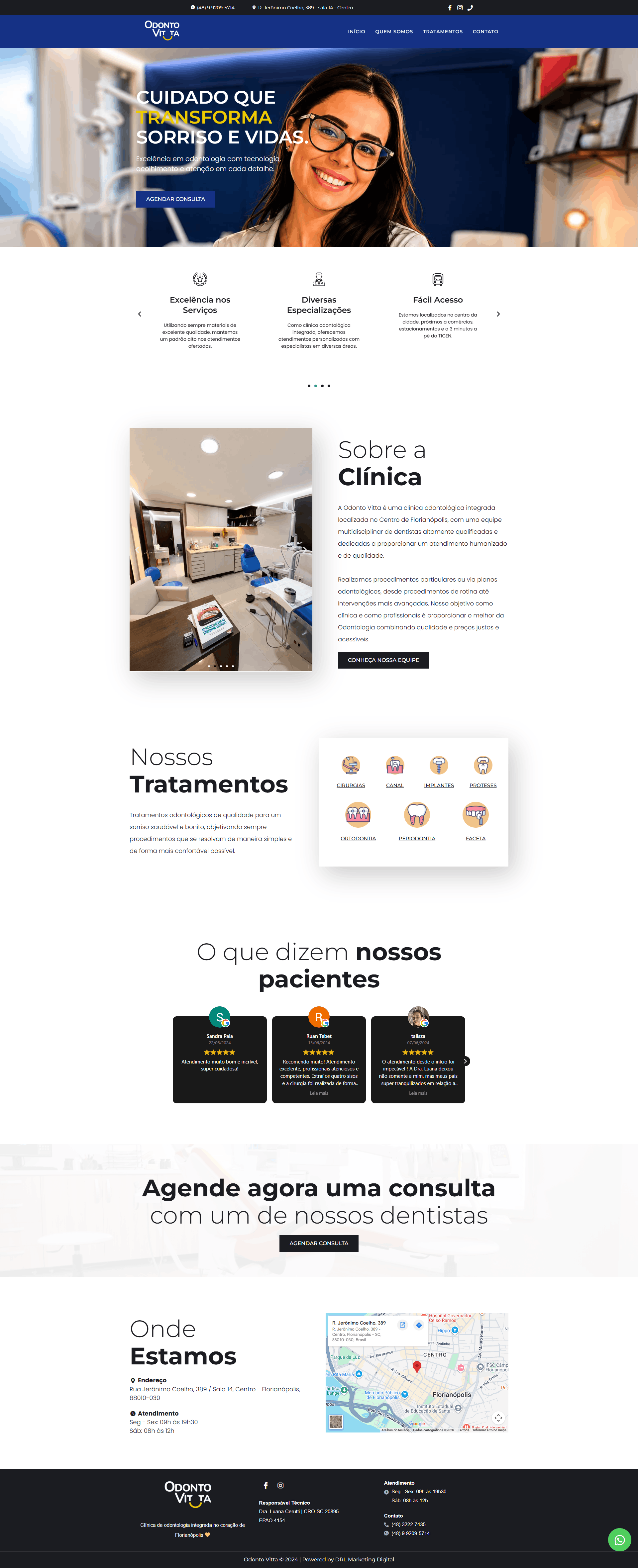 Modelo desktop de site para Clínica Odontológica