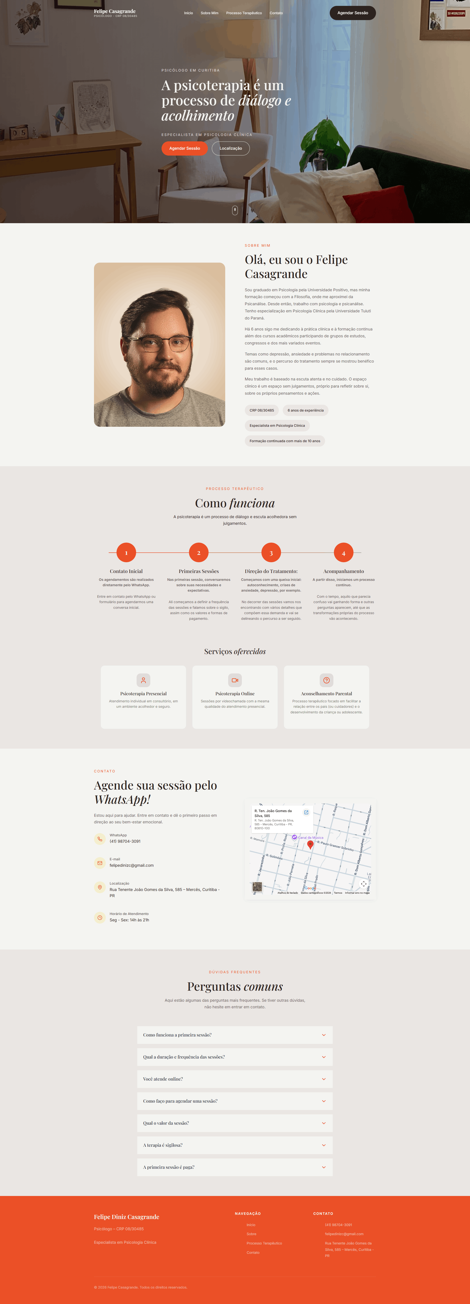 Modelo desktop de site para Consultório de Psicologia